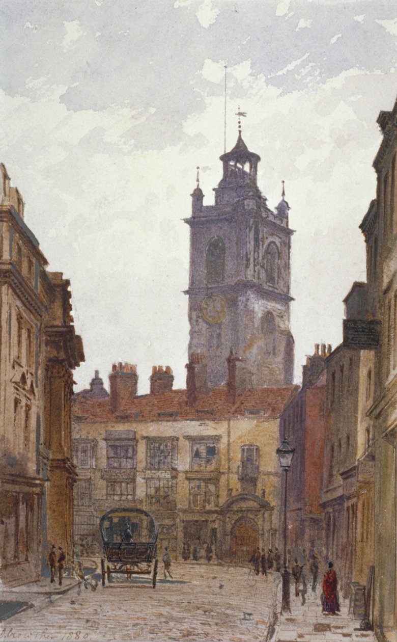 St Giles templom Cripplegate nélkül, London City, 1880. alkotó: John Crowther