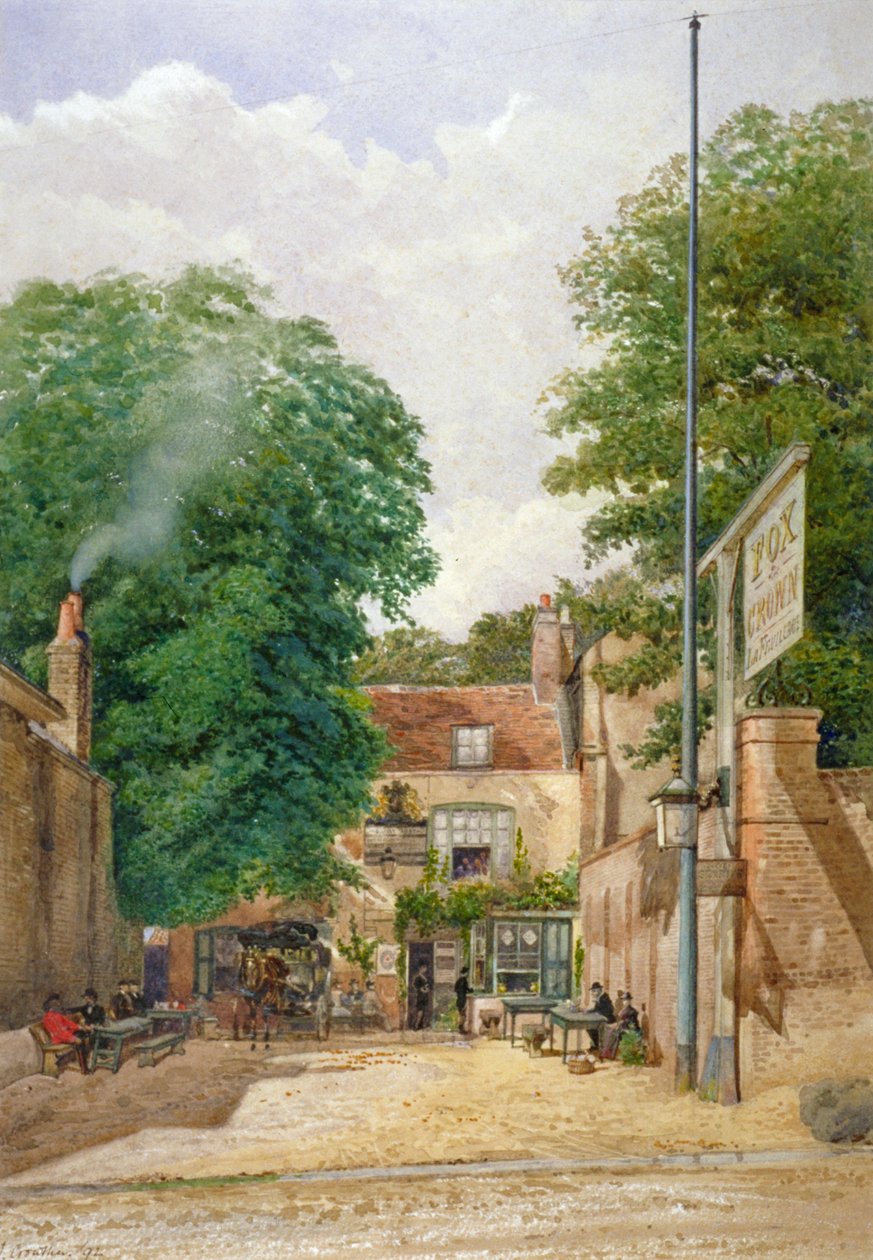 Fox and Crown Public House, Highgate, London, 1892 alkotó: John Crowther