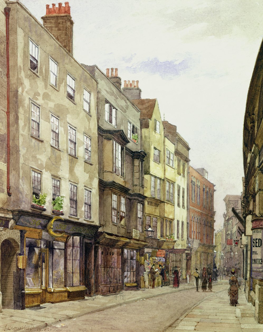 A Holywell Street Nyugatra néz, 1882 alkotó: John Crowther