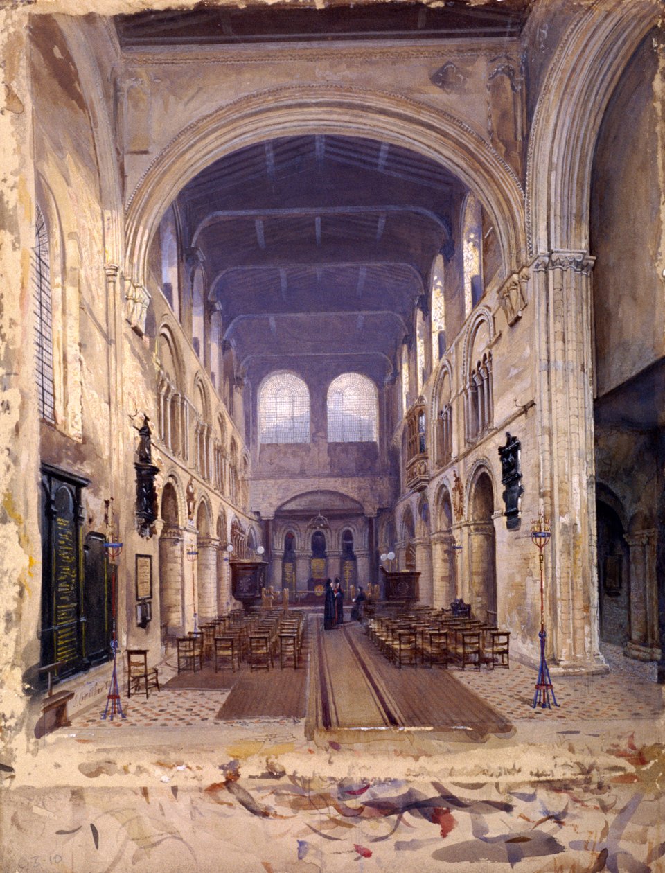 A Szent Bertalan kolostor belseje, London, 1880 alkotó: John Crowther