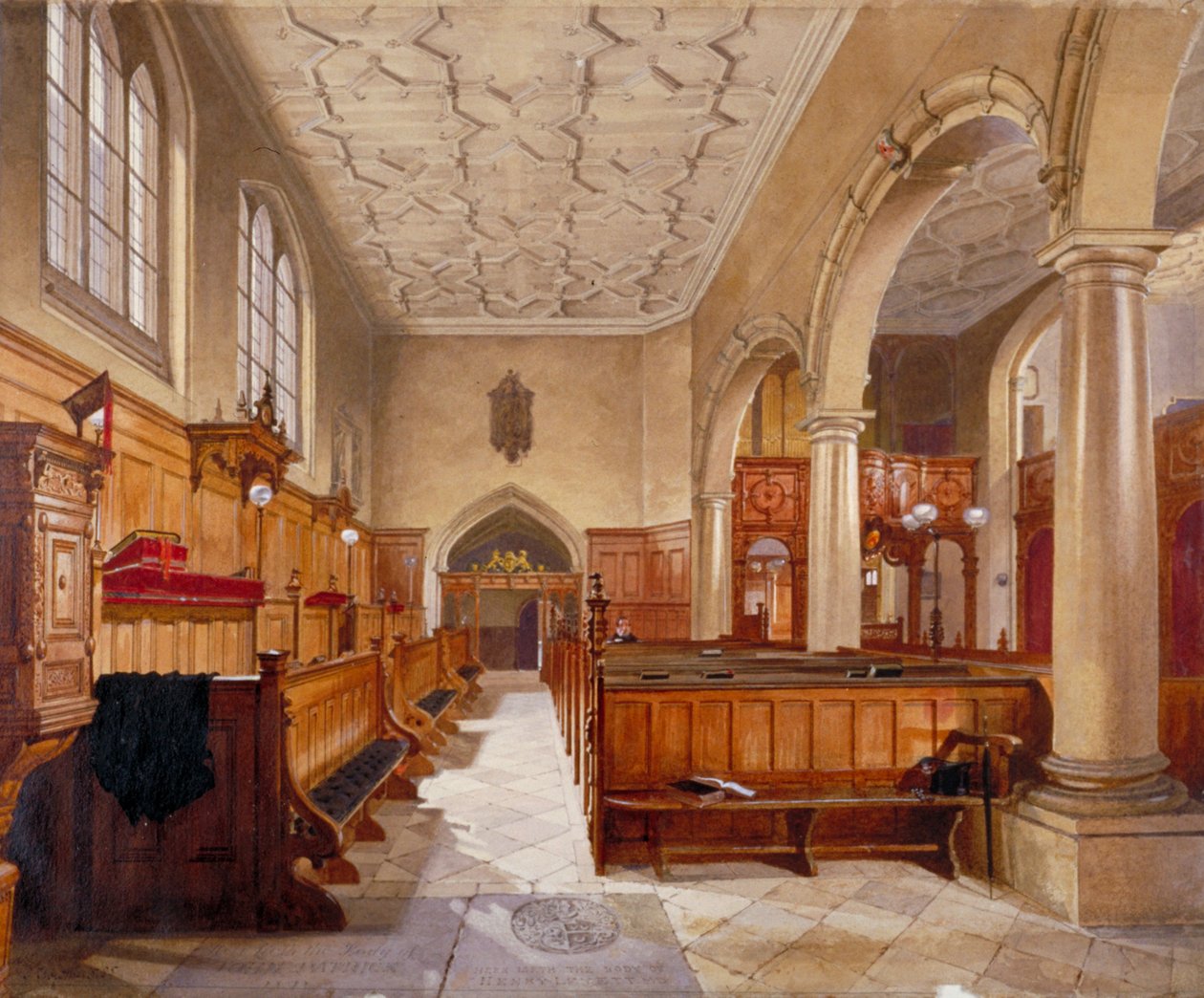 A kápolna belseje a Charterhouse-ban, London, 1885. alkotó: John Crowther