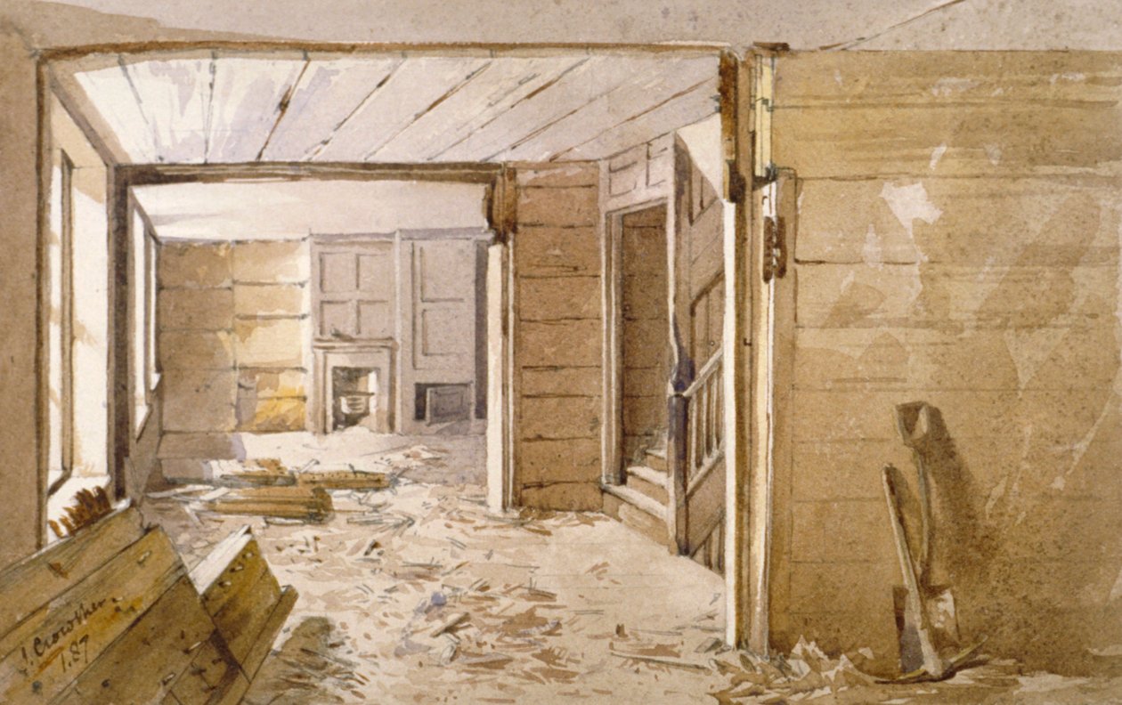 A White Lyon börtön melletti szoba belseje, Borough High Street, Southwark, London, 1887 alkotó: John Crowther