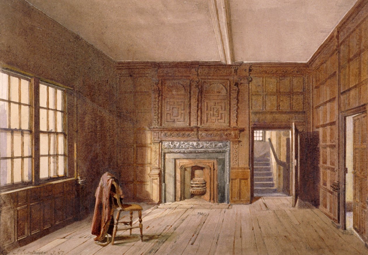 Sir John Spencer szobájának belső képe a Canonbury House-ban, Islington, London, 1887 alkotó: John Crowther