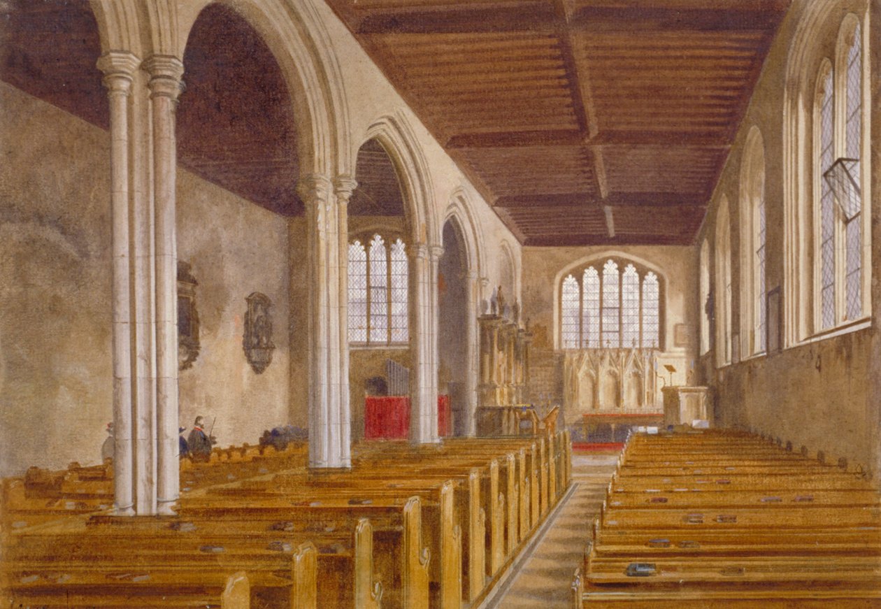 A Vincula Szent Péter-kápolna belső képe, Tower of London, Stepney, London, 1883 alkotó: John Crowther