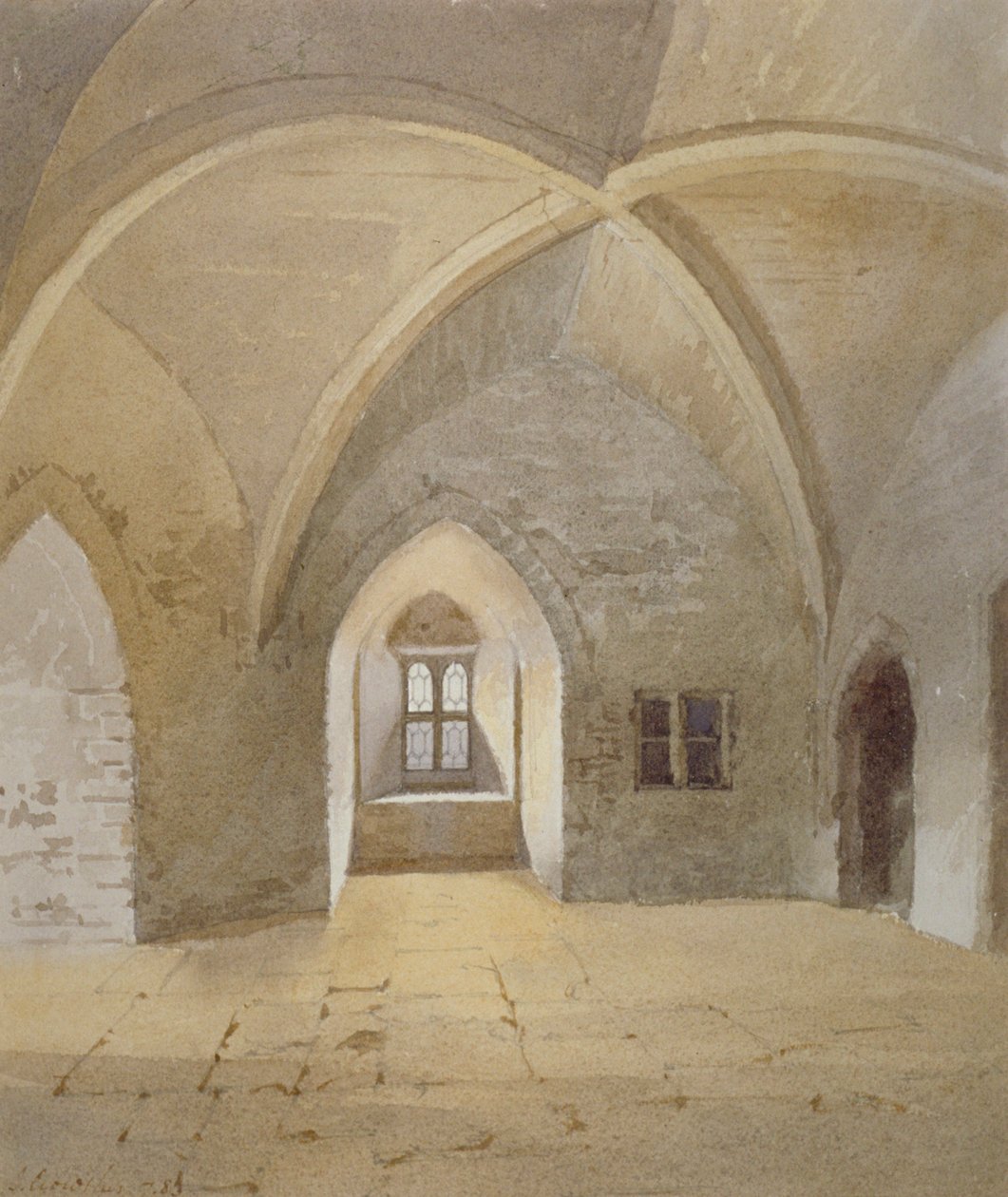 A Bowyer Tower börtönének belső képe, Tower of London, Stepney, London, 1883 alkotó: John Crowther