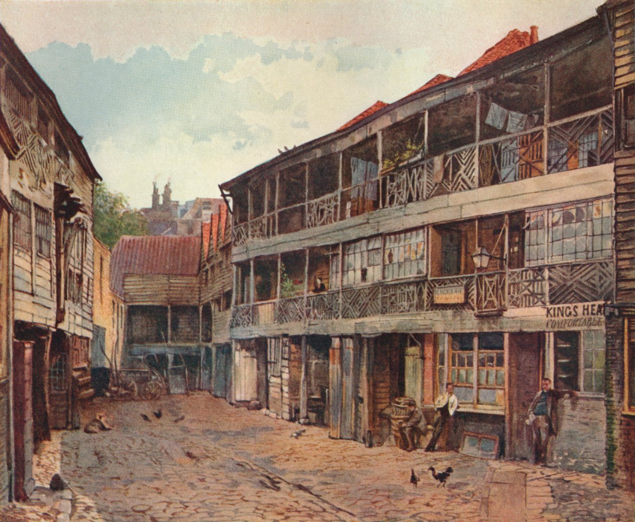 Kings Head Inn és Kings Head Inn Yard, Borough High Street, Southwark, London, 1879 alkotó: John Crowther