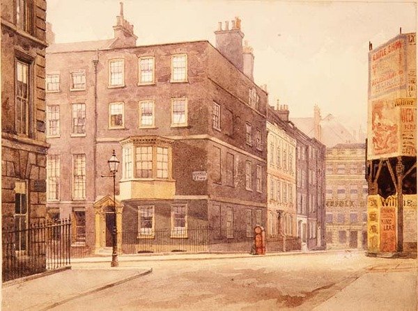 Norfolk Street, 1880 körül (akvarell) alkotó: John Crowther