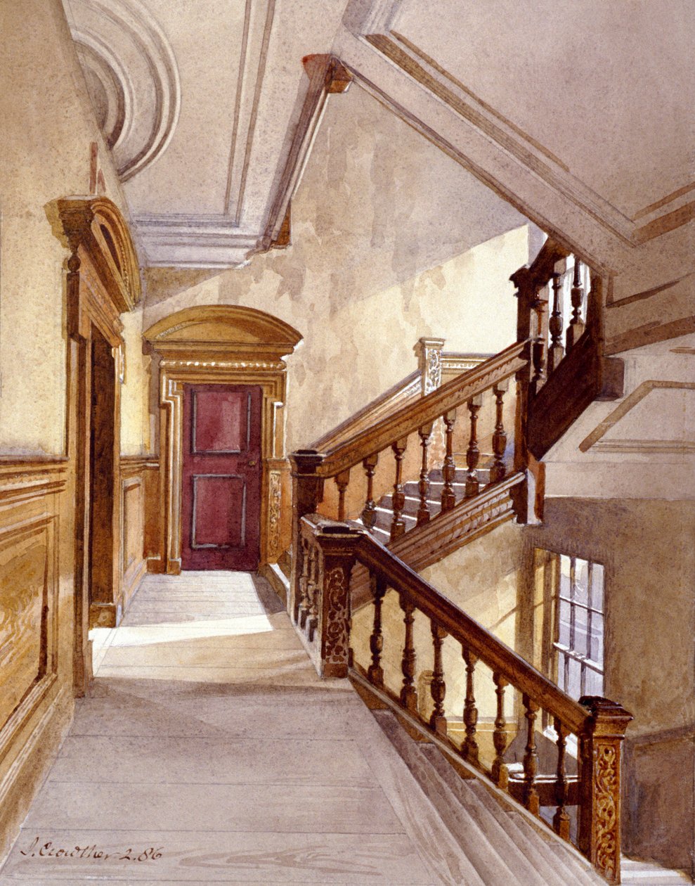 Sir Christopher Wren háza, Botolph Lane, London, 1886. alkotó: John Crowther