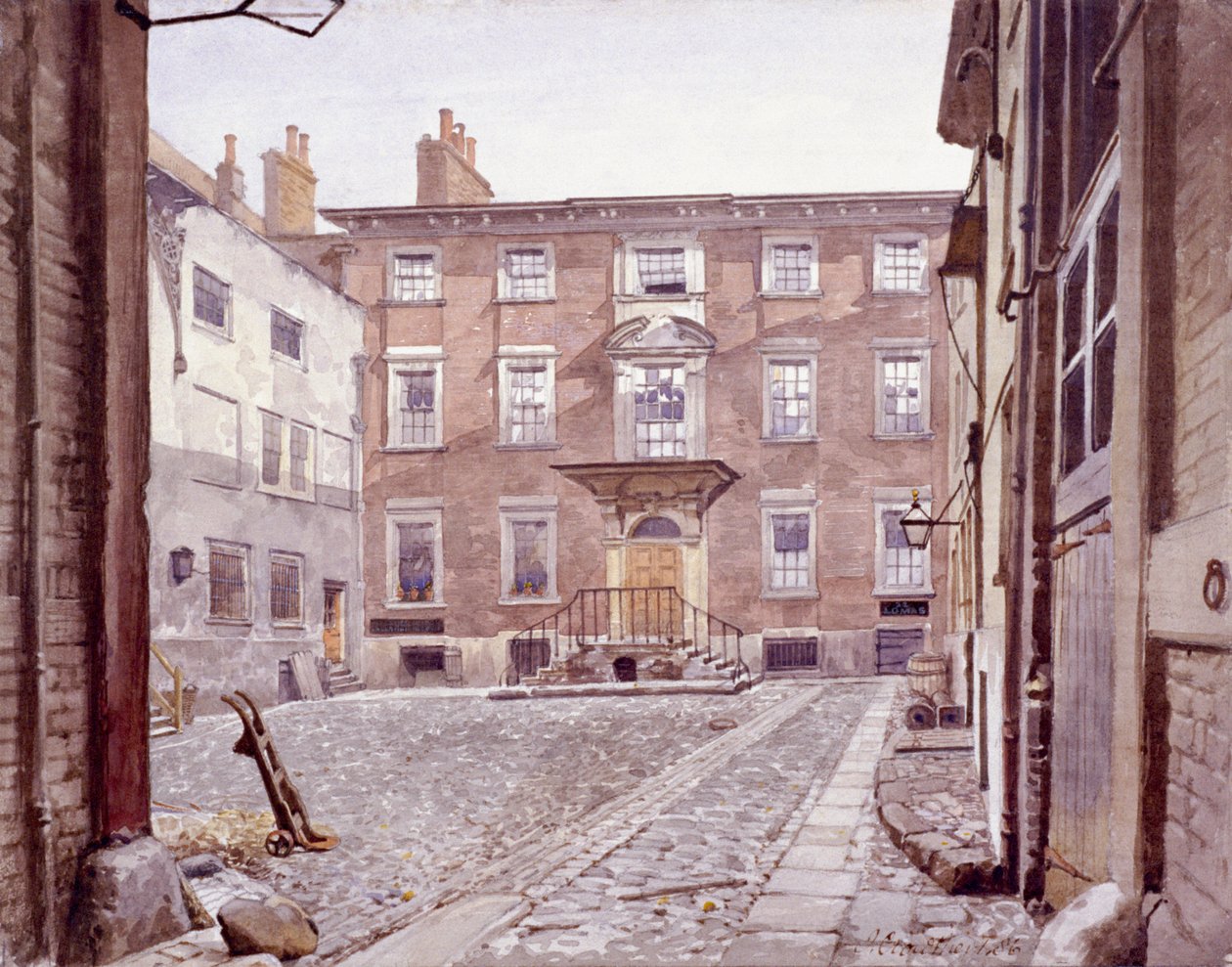 Sir Christopher Wren háza, Botolph Lane, London, 1886 alkotó: John Crowther