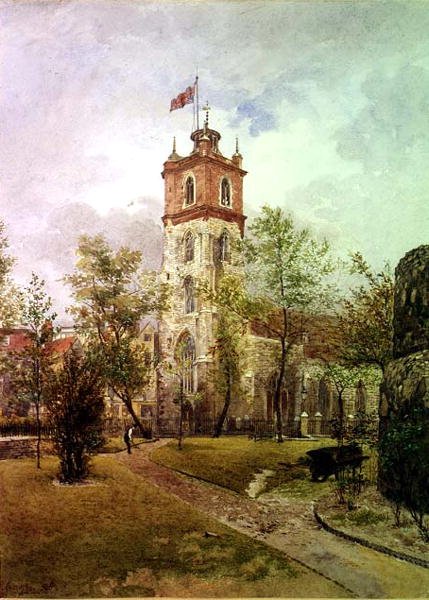 Délnyugati nézet St. Giles, Cripplegate alkotó: John Crowther