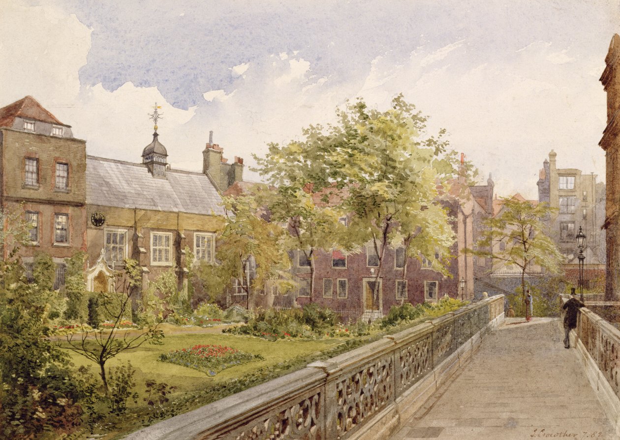 A Staple Inn csarnok a kert felől, 1882 alkotó: John Crowther