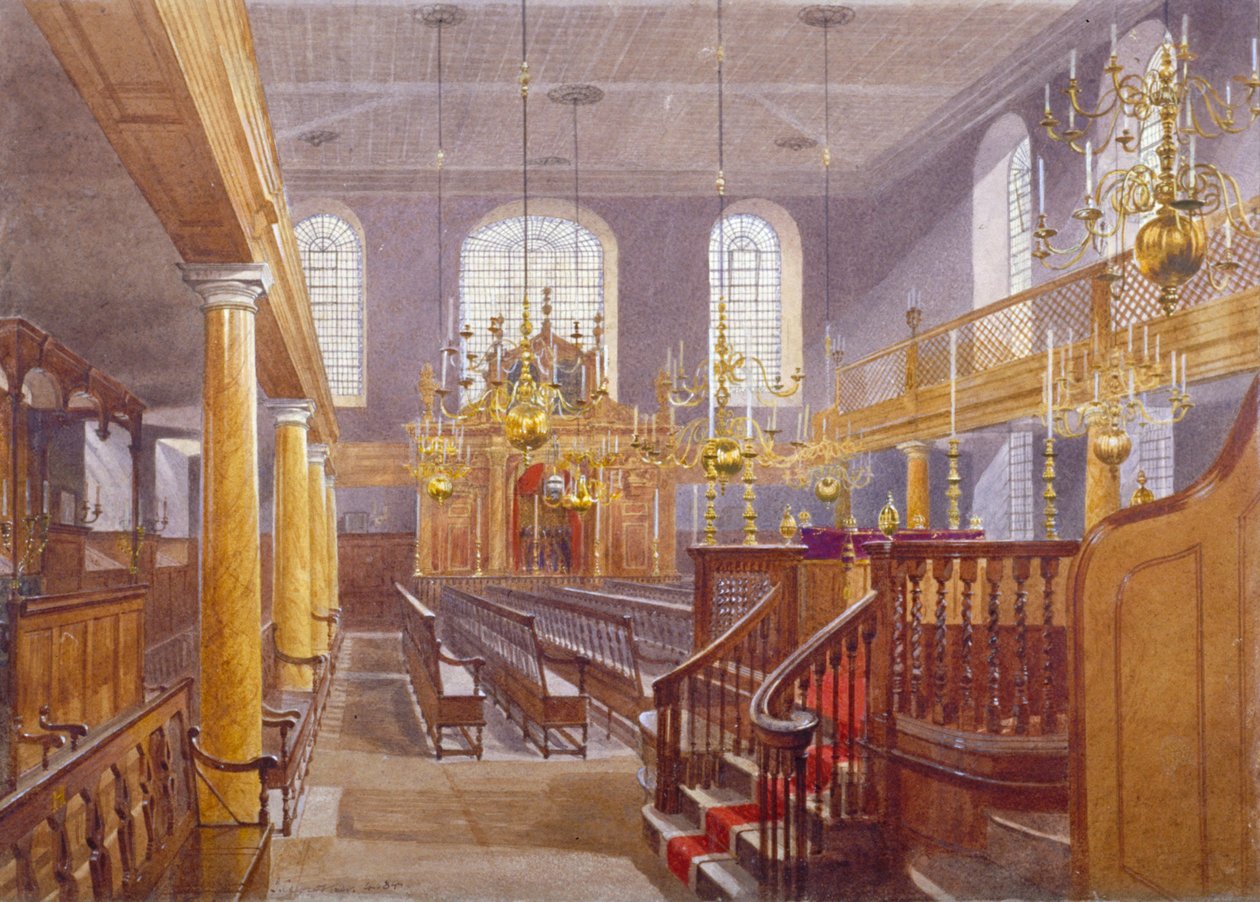 Zsinagóga, Bevis Marks, London City, 1884 alkotó: John Crowther
