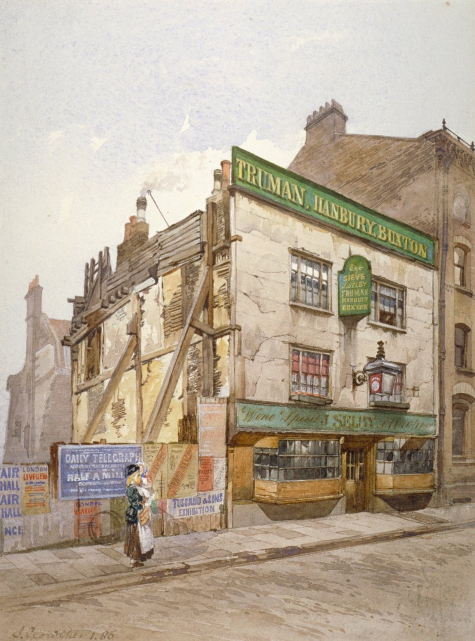 A Sieve nyilvános ház, Church Street, Minories, London, 1886 alkotó: John Crowther