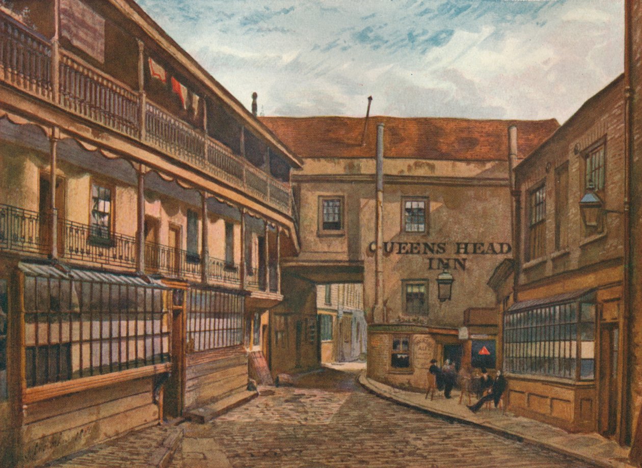 The Yard of the Queens Head Inn, Borough, Southwark, London, 1880 1926 alkotó: John Crowther