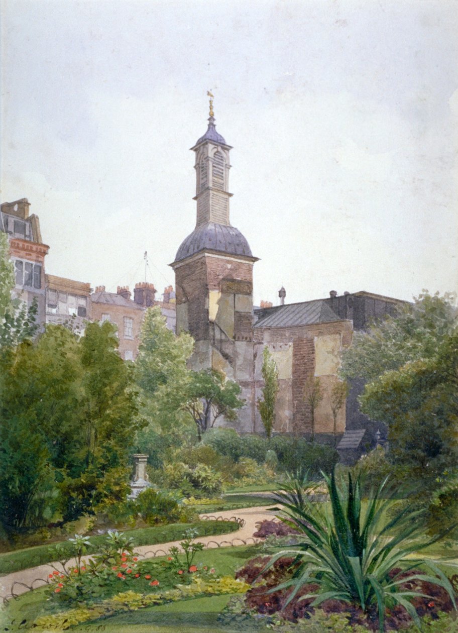 A St Botolph templom tornya, Aldersgate, London City, 1886 alkotó: John Crowther
