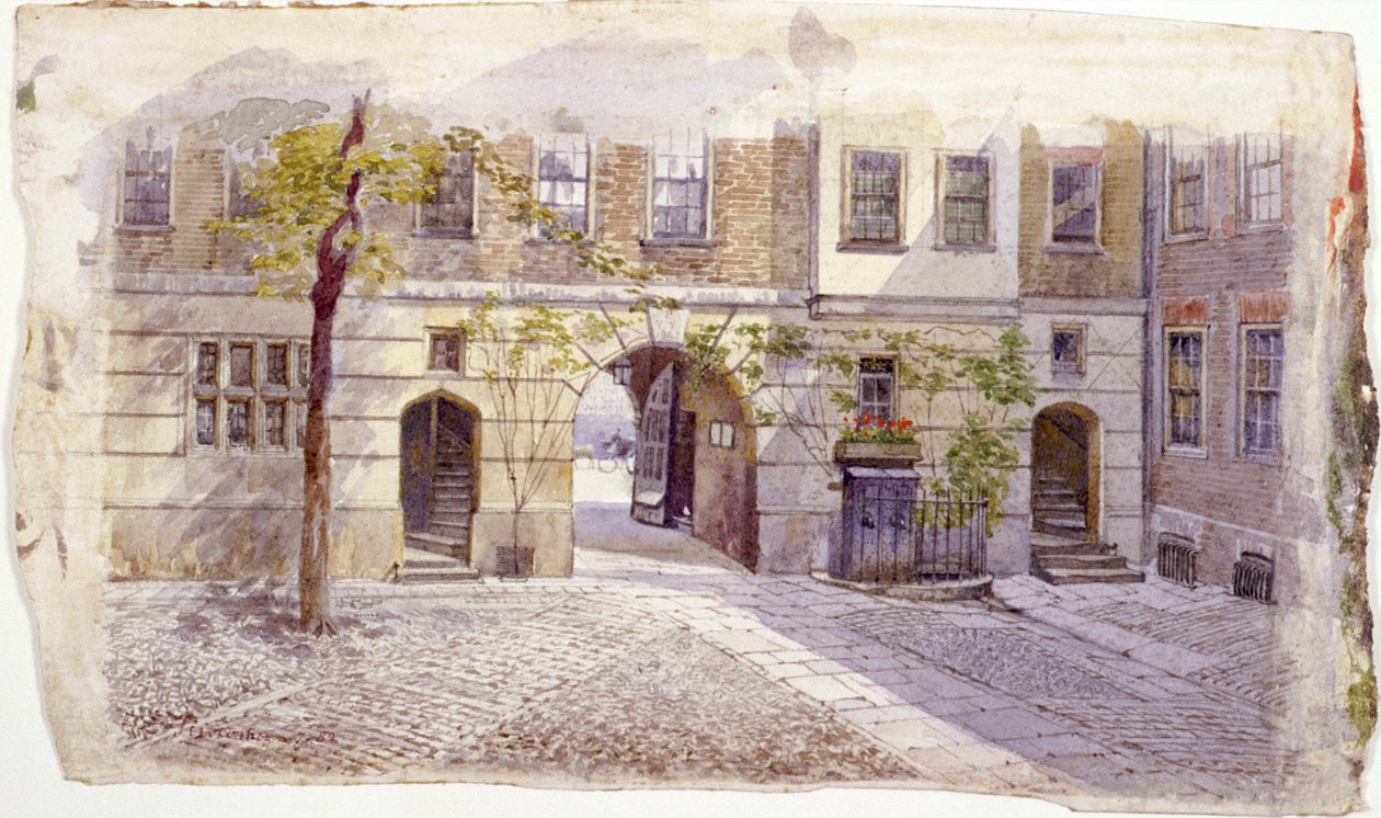 Kilátás a Staple Inn bejáratából, London, 1882 alkotó: John Crowther