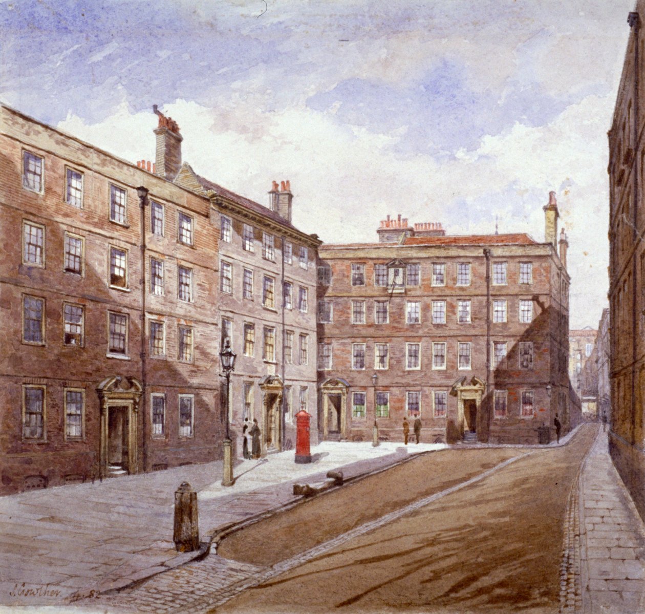 Kilátás a Brick Courtra, Middle Temple, London, 1882. alkotó: John Crowther