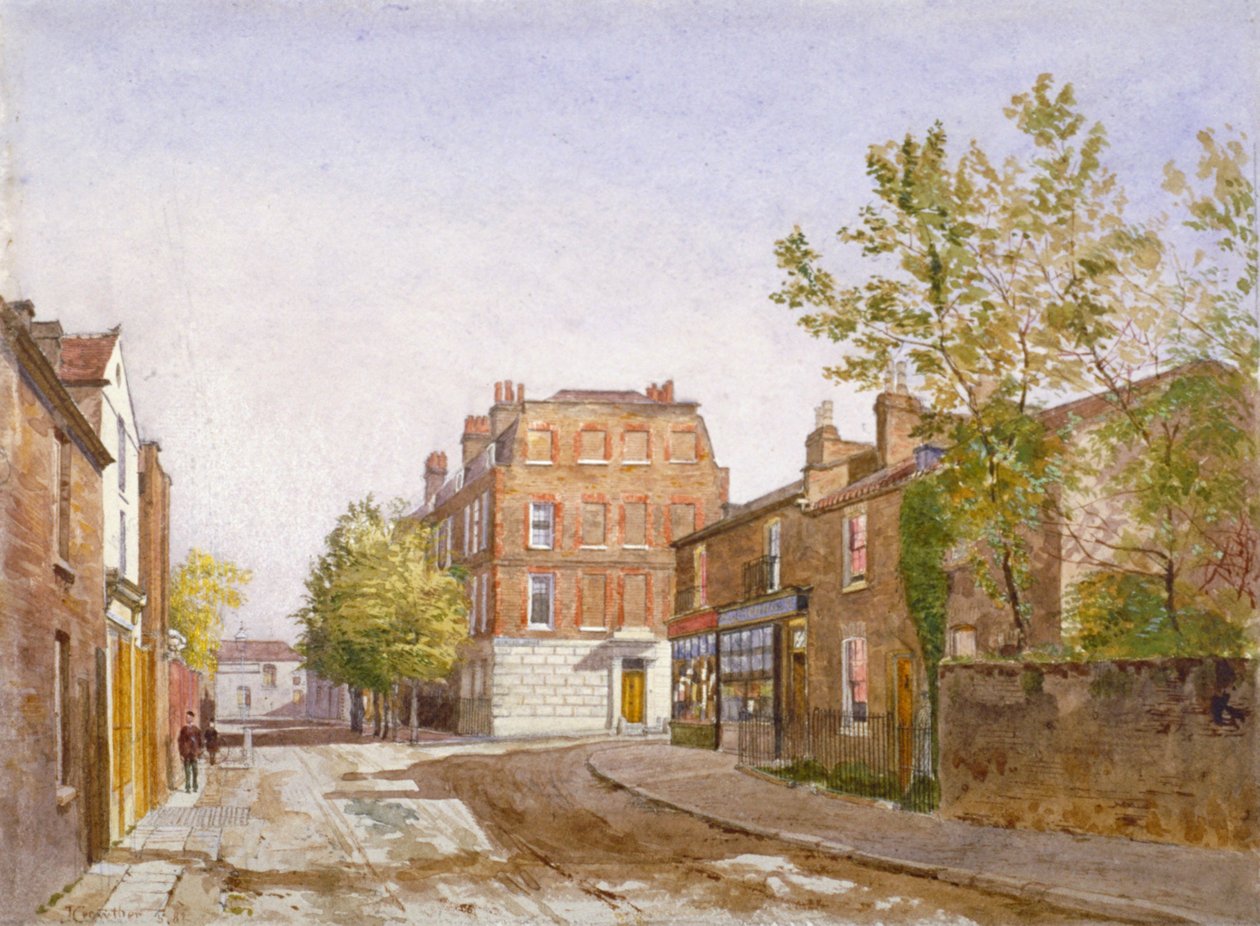 Kilátás a Mawson House-ra, Chiswick Lane, Chiswick, London, 1882 alkotó: John Crowther