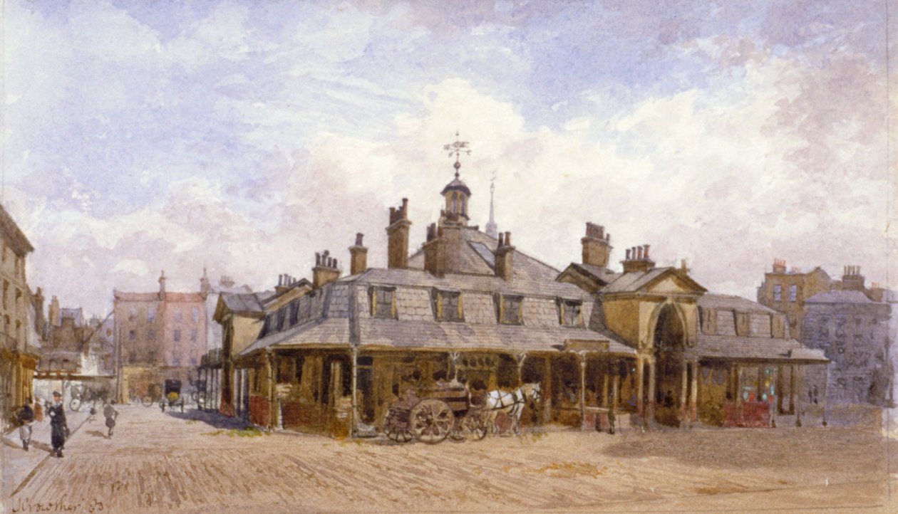 Kilátás az Oxford Marketre, St Marylebone, Westminster, London, 1880 alkotó: John Crowther