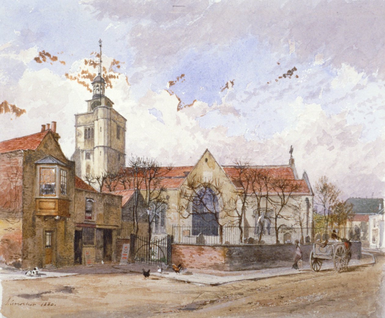 Kilátás a Szent Pál-templomra, Hammersmith, London, 1880. alkotó: John Crowther