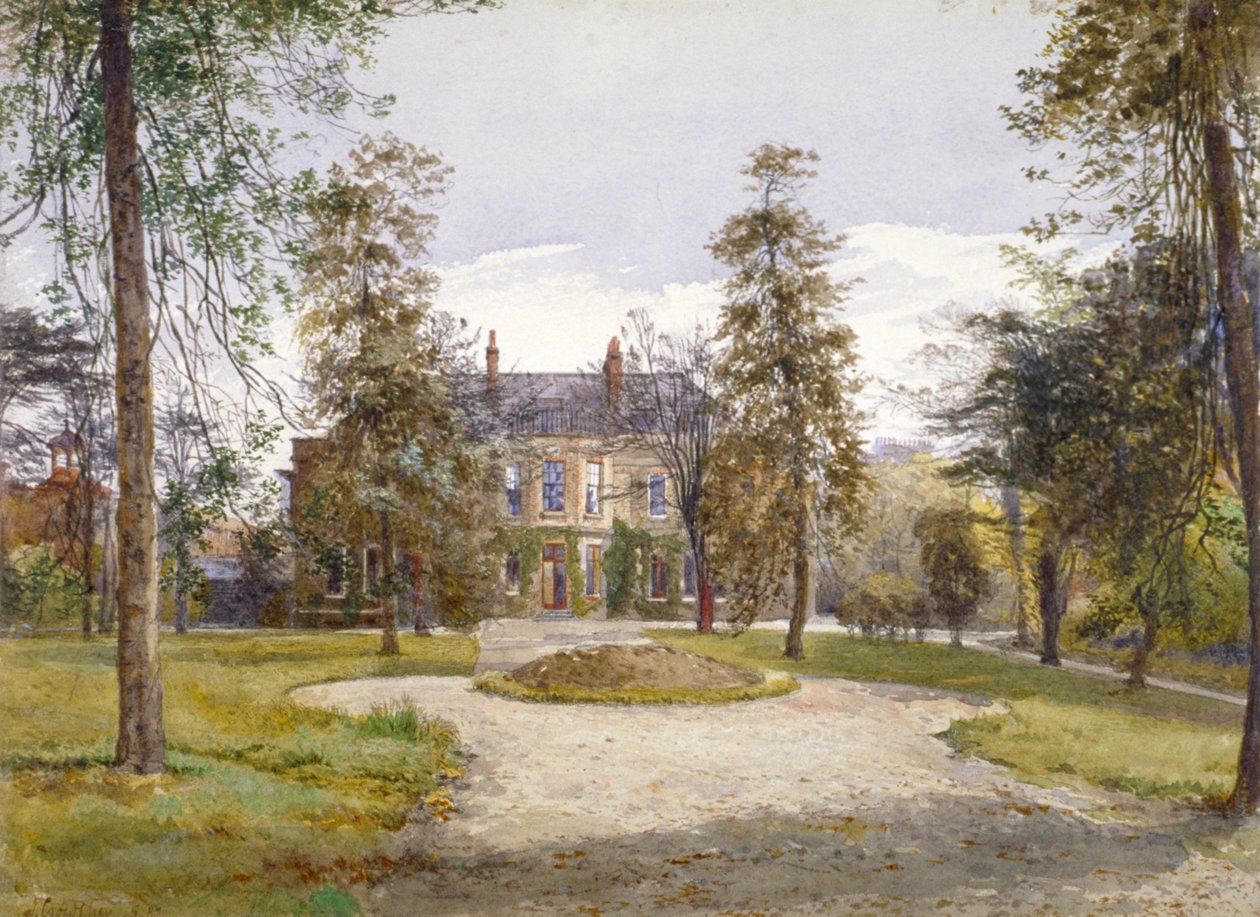 Kilátás a Stockwell Park House-ra a kertből, Lambeth, London, 1887 alkotó: John Crowther