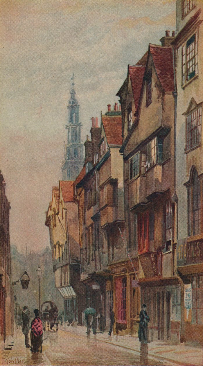 Kilátás a Wych Streetre, Westminster, keletre nézve a New Inn Gateway-től, London, c1880 alkotó: John Crowther