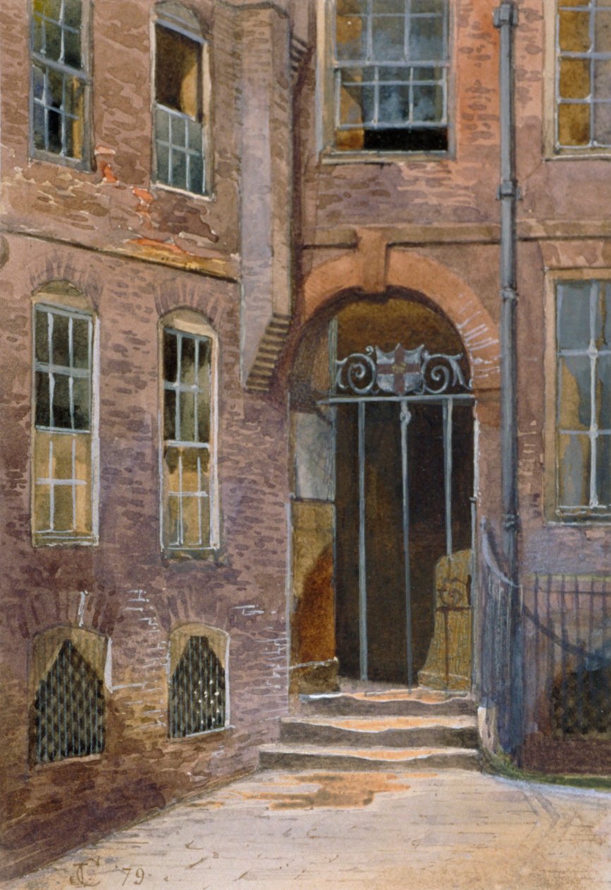 Kilátás egy kapura az Elm Courtban, Inner Temple, London, 1879. alkotó: John Crowther