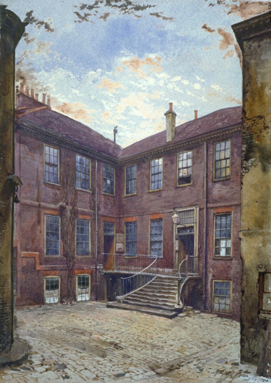 Kilátás egy régi házra a Great Winchester Streeten, London Cityben, 1880. alkotó: John Crowther