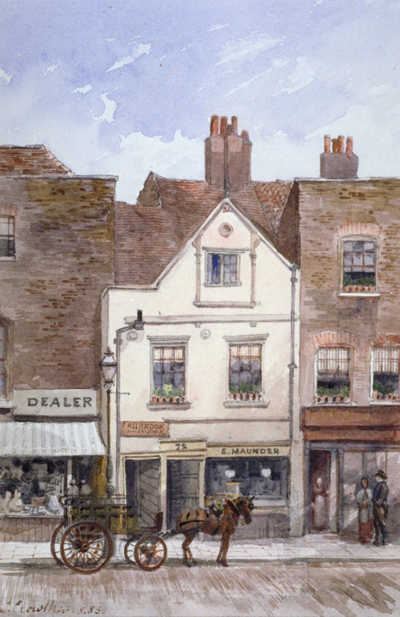 Kilátás a 72. számú Cheyne Walk-ra, Chelsea, London, 1883 alkotó: John Crowther