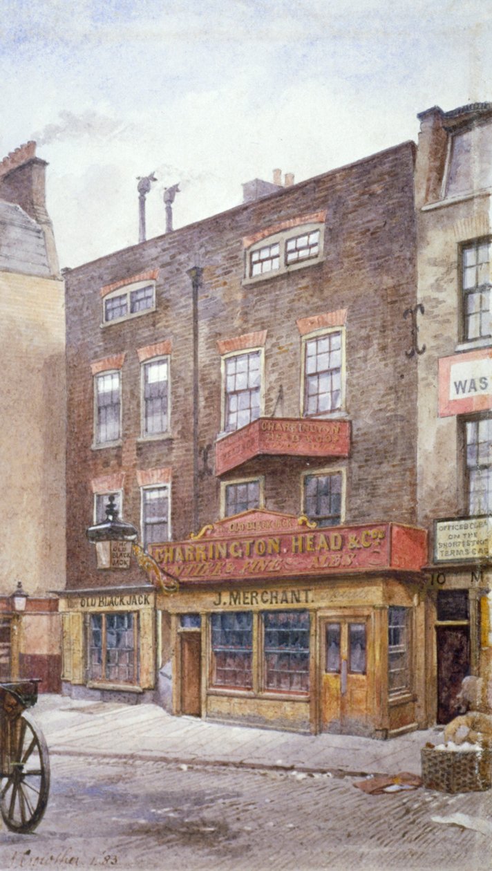 Kilátás az Old Black Jack Innre, Portsmouth Street, Westminster, London, 1883 alkotó: John Crowther