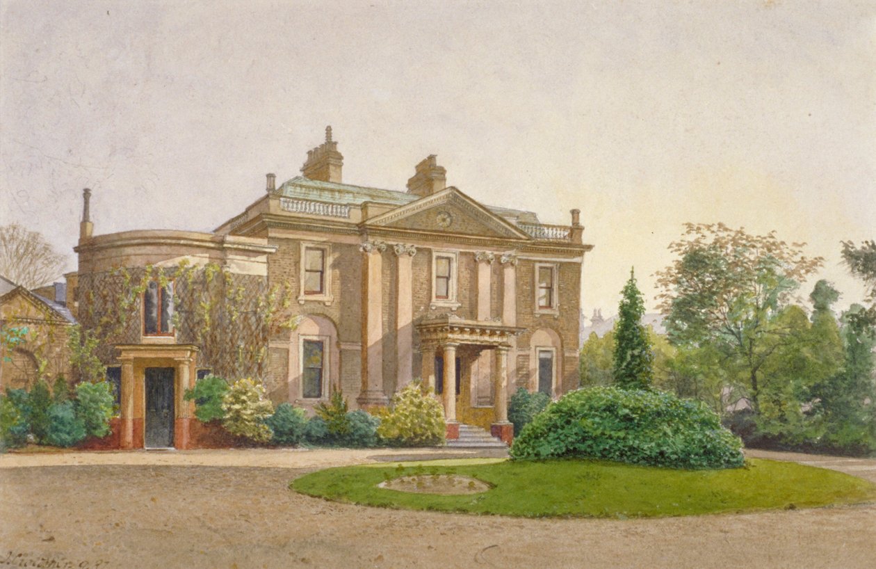 Kilátás a Carroun House elejére, South Lambeth Road, Lambeth, London, 1887 alkotó: John Crowther