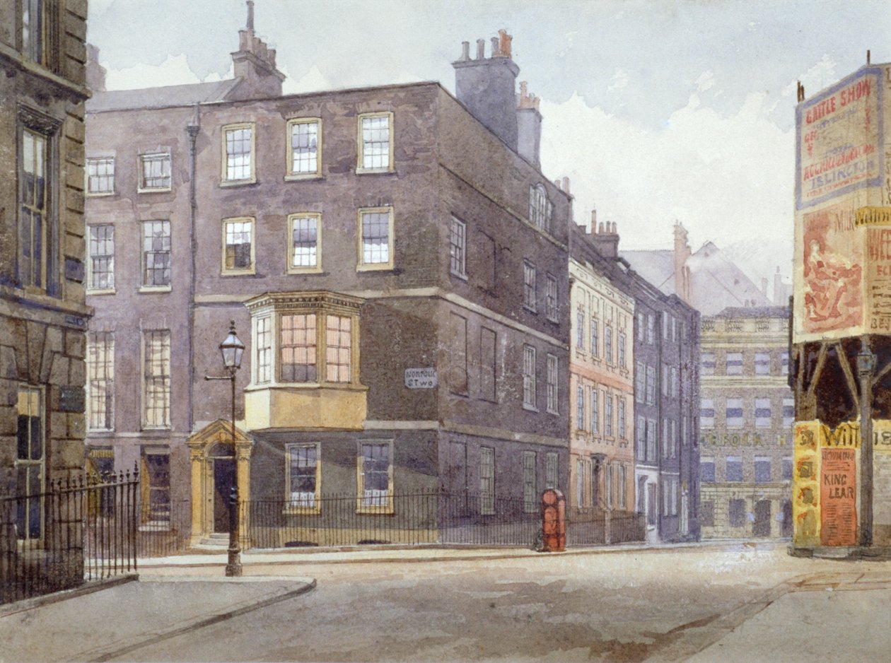 Kilátás a Howard Street és a Norfolk Street találkozásáról, London, 1880 alkotó: John Crowther