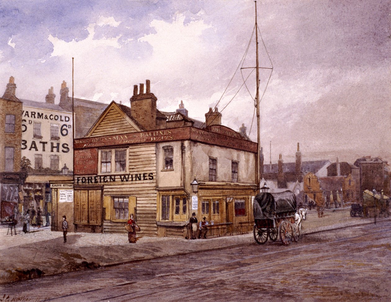 Vine Tavern, Mile End Road, Stepney, London, 1883 alkotó: John Crowther