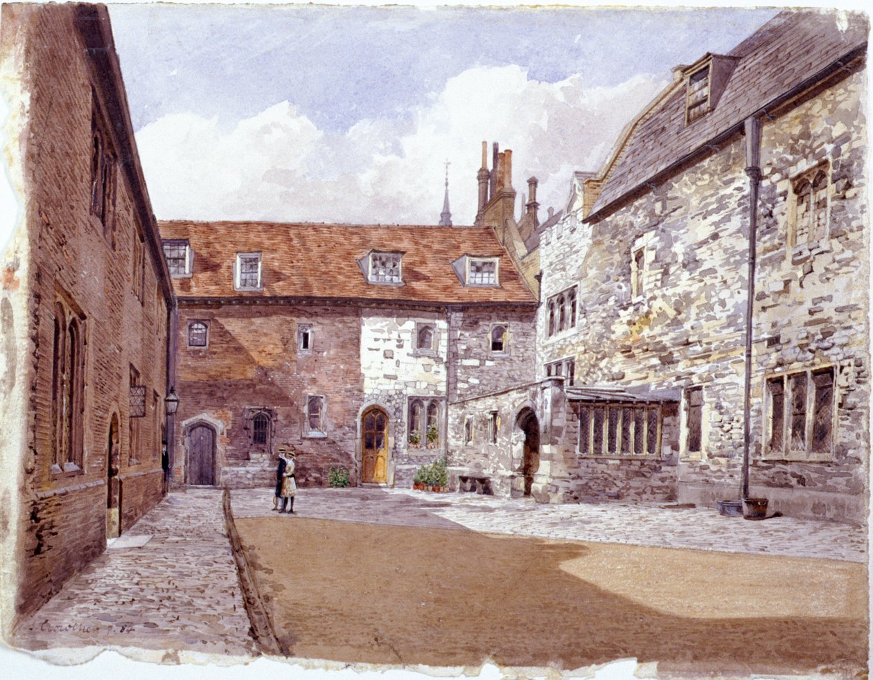 Mosóház bíróság, Charterhouse, London, 1884 alkotó: John Crowther
