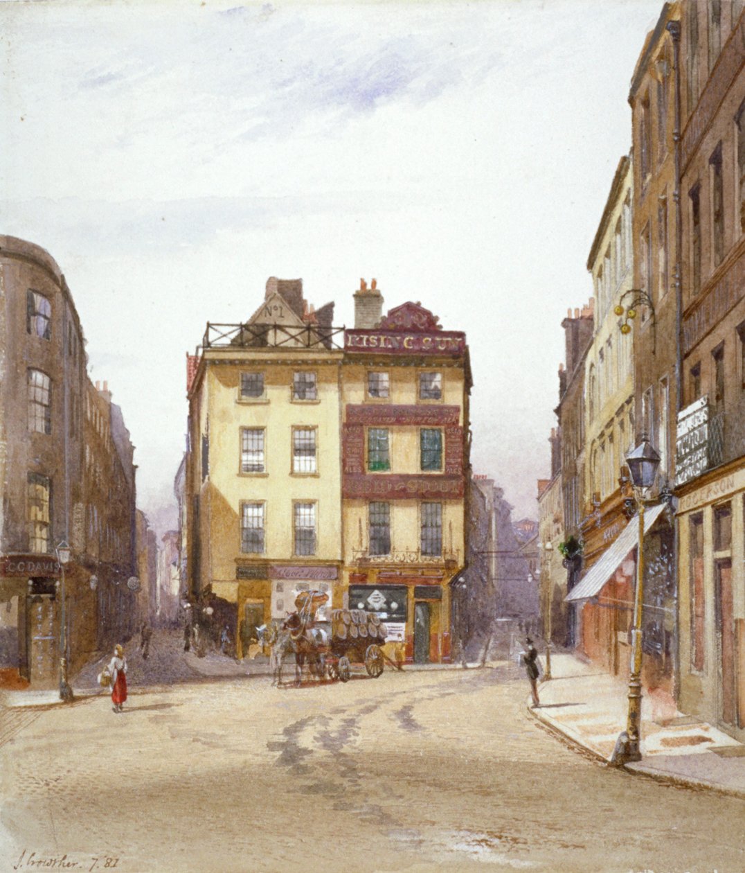 Wych Street és Holywell Street, Westminster, London, 1881 alkotó: John Crowther
