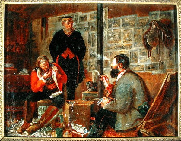Study for a Welcome Arrival, 1855-56 körül (olaj, vászon) alkotó: John Dalbiac Luard