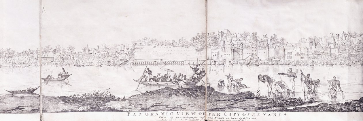 Panorámás kilátás Benares városára, 1827 alkotó: John Dalrymple