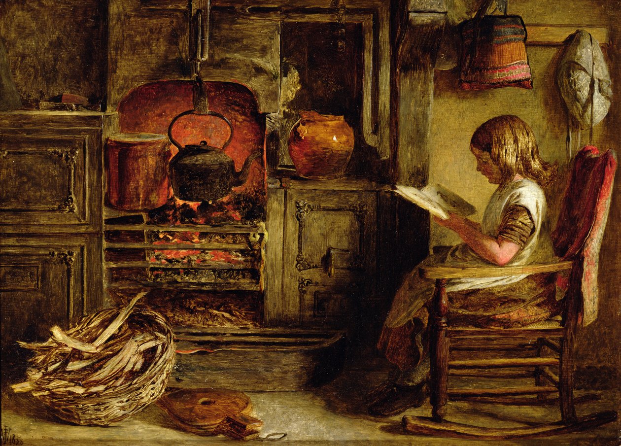 The Cottage Fireside alkotó: John Dawson Watson