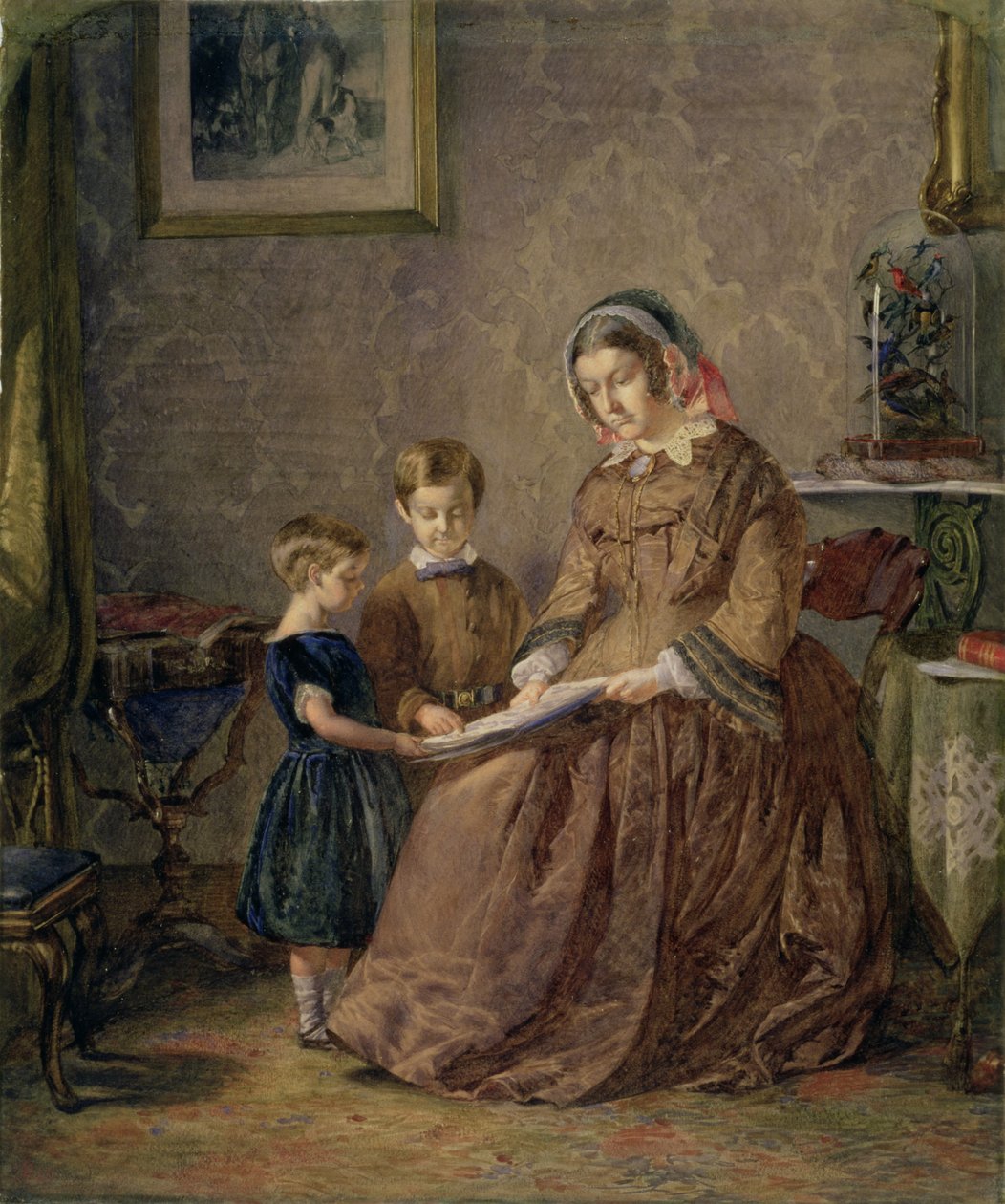 Az olvasási lecke, 1855 alkotó: John Dawson Watson
