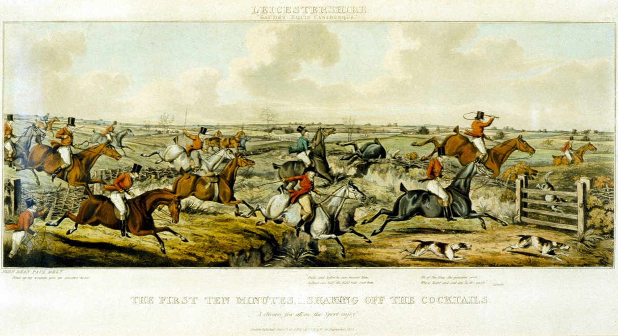 Az első tíz perc, The Leicestershires, metszett Henry Alken (1785-1851) 1825 (színes metszet) alkotó: John Dean (after) Paul