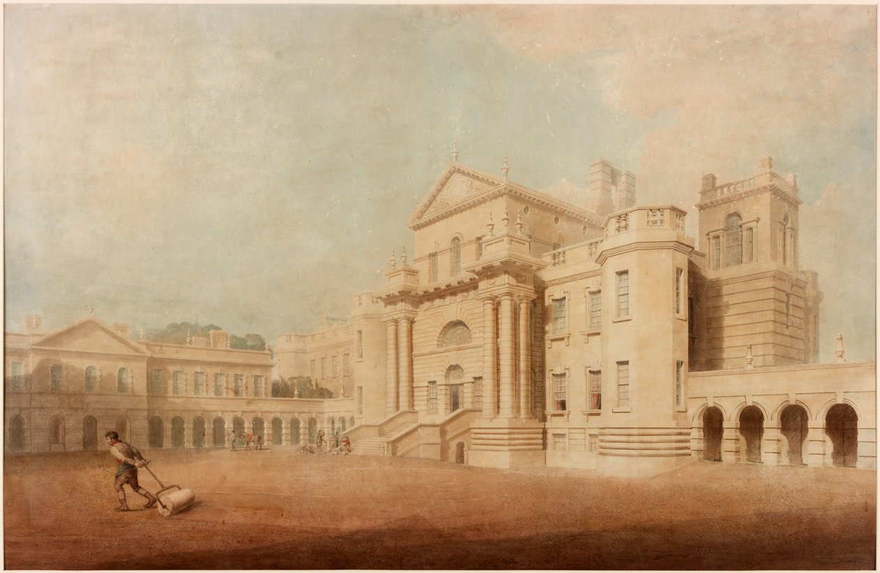 Seaton Delaval Hall (toll, tinta, ceruza és WC papíron) alkotó: John Dobson