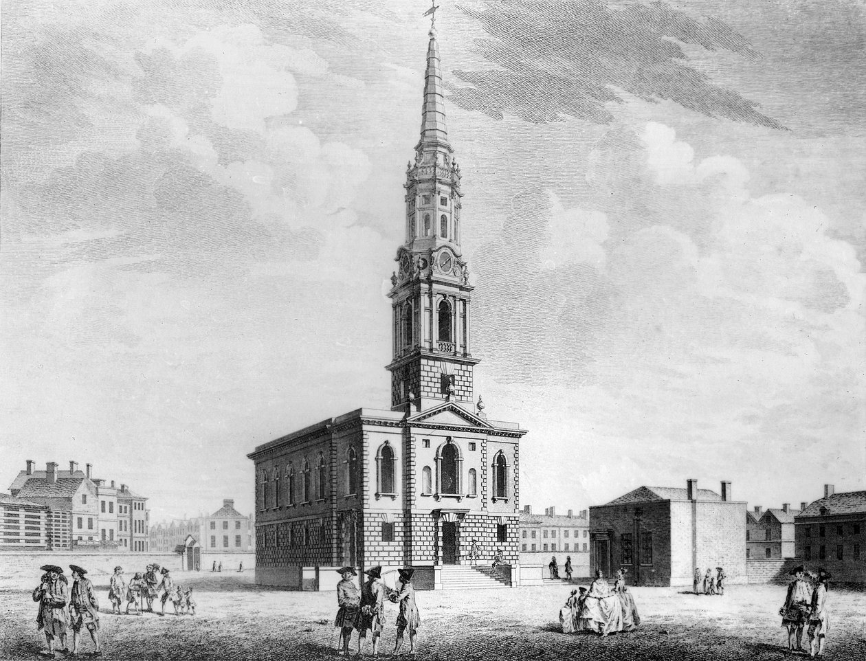 A Szent Giless-templom északnyugati nézete a Fieldsben, 1753 alkotó: John Donowell