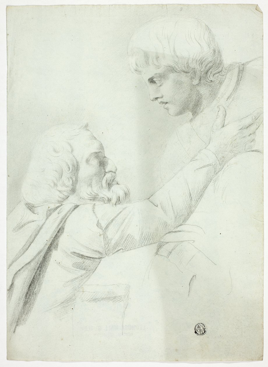 Szakállas férfi és fiú (a Bas-Relief-től) alkotó: John Downman
