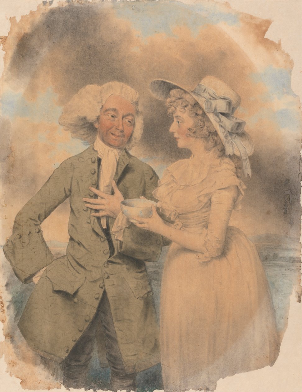John Edwin és Mrs. Mary Wells mint Lingo és Cowslip a "The Agreeable Surprise"-ben alkotó: John Downman