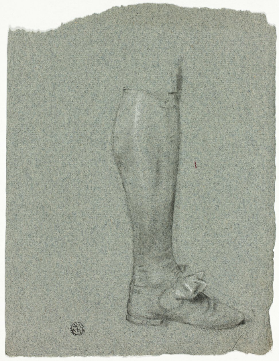 Álló alak lába (recto); cipő vázlata (verso) alkotó: John Downman