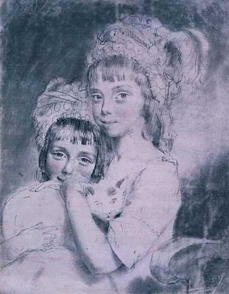 No.1843 The Two Miss Comparts alkotó: John Downman