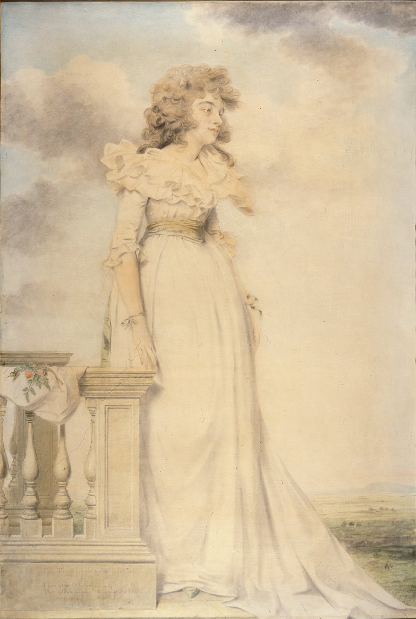 Georgiana, Devonshire hercegnő portréja (akvarell és ceruza papíron) alkotó: John Downman