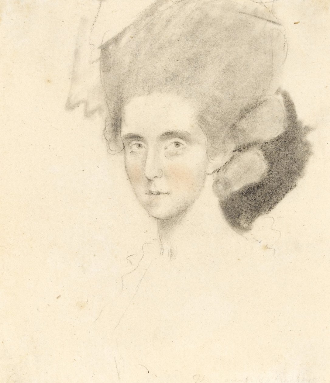 Strathmore grófnője, 1781 (ceruza fekete és piros krétával a papíron) alkotó: John Downman