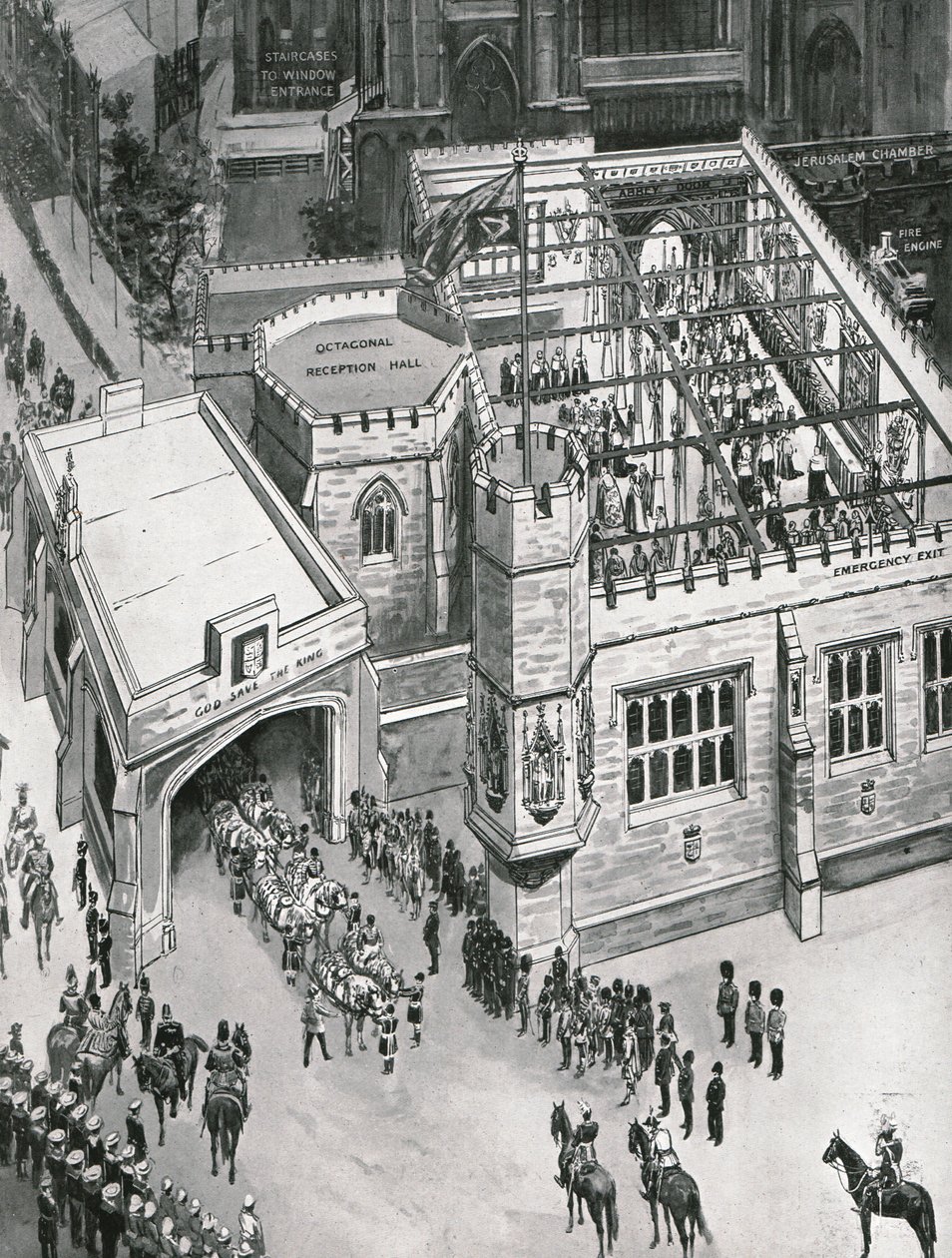 V. György király és Mária királyné koronázása, London, 1911. alkotó: John Duncan