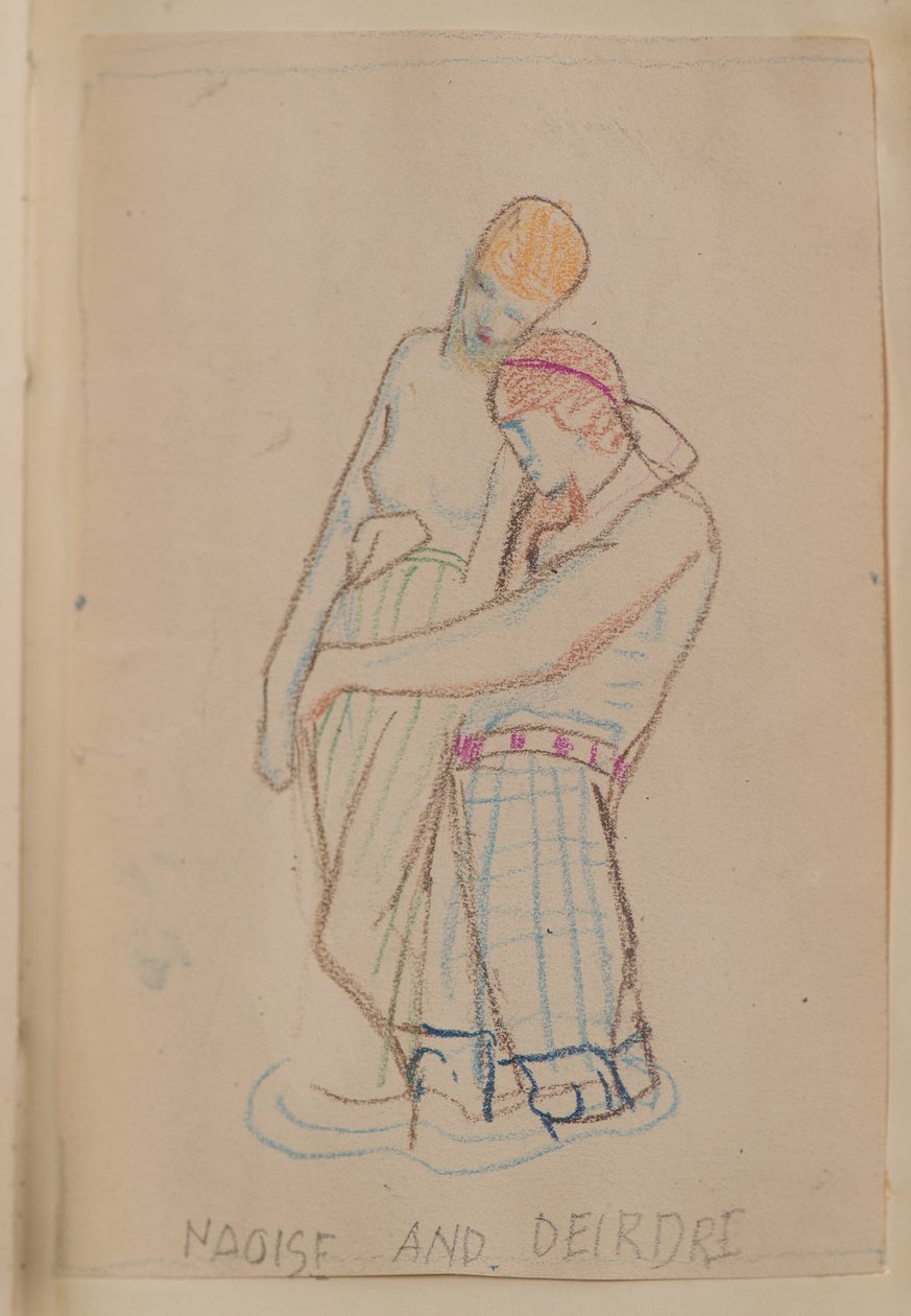 Naoise és Deirdre (ceruza) alkotó: John Duncan